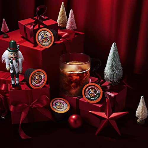 Crazy Cups Christmas Coffee Variety Pack, Holiday Sampler of Single Serve Flavored Coffee Pods For Keurig K Cup Machines, 50 Count - Great Holiday Gift