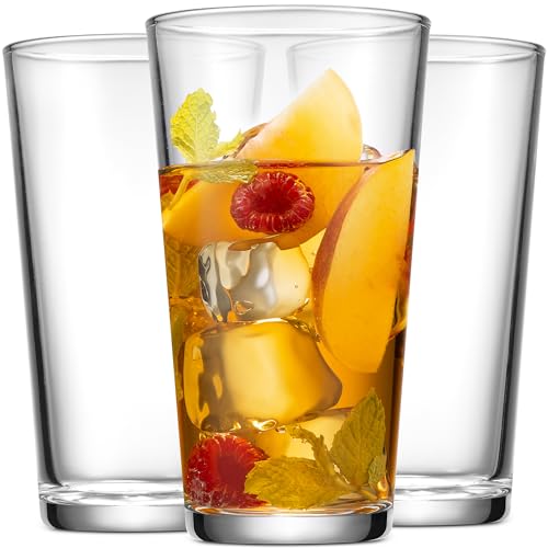 Home Essentials Drinking Glasses Set Of 10 Highball Glass Cups 16 Oz. Basic Water Glasses, Beer, Juice, Cocktails, Wine, Iced Tea, Bar Glasses. Dishwasher Safe.