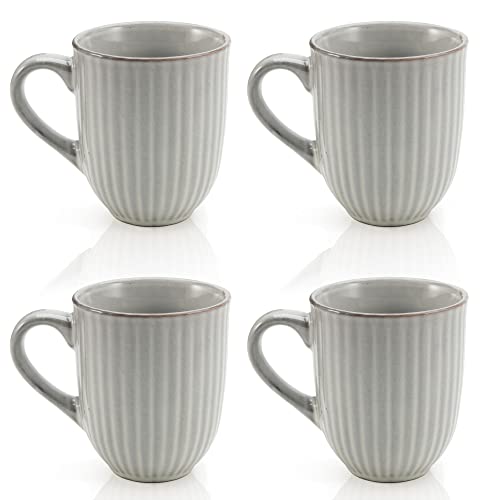 American Atelier Coffee Mug | Set of 4 | 14-Ounce | Large Handle | Use for Coffee, Tea, Latte, and Hot Chocolate | Coffee & Breakfast Bar, Kitchen Cups | Dishwasher and Microwave Safe (Gray)