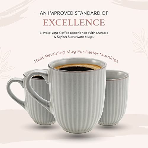 American Atelier Coffee Mug | Set of 4 | 14-Ounce | Large Handle | Use for Coffee, Tea, Latte, and Hot Chocolate | Coffee & Breakfast Bar, Kitchen Cups | Dishwasher and Microwave Safe (Gray)
