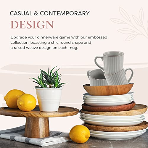 American Atelier Coffee Mug | Set of 4 | 14-Ounce | Large Handle | Use for Coffee, Tea, Latte, and Hot Chocolate | Coffee & Breakfast Bar, Kitchen Cups | Dishwasher and Microwave Safe (Gray)