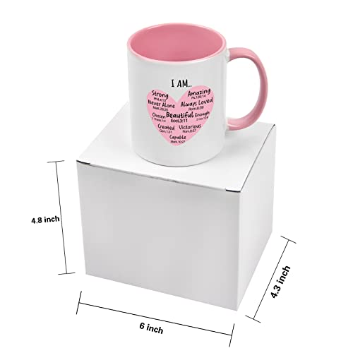 Cabtnca Christian Gifts for Women, I Am Mug with Bible Verse, Religious Gifts, Inspirational Faith Encouragement Gifts for Women, Scripture Coffee Mugs for Women, Self Love Gifts, 11Oz