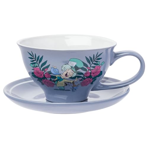 Silver Buffalo Alice in Wonderland Oh My Boxed Ceramic Teacup and Saucer, 12 Ounces