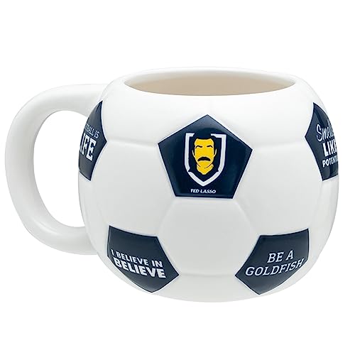 Paladone Ted Lasso Football Shaped Mug | Officially Licensed Ted Lasso Merchandise FĂștbol or Soccer Coffee Mug
