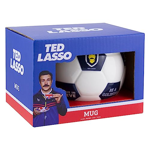 Paladone Ted Lasso Football Shaped Mug | Officially Licensed Ted Lasso Merchandise Fútbol or Soccer Coffee Mug