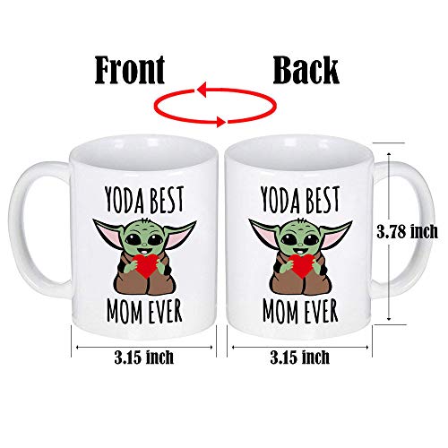 LOZACHE Baby Yoda Gifts for Mom, 11oz Best Mom Ever Coffee Mug for New Mom To Be Mama Women Mothers' Day Gift Birthday Christmas Gift idea Present from Daughter Son Husband (Yoda Mom)