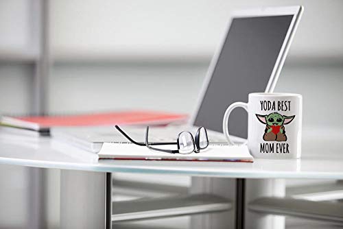 LOZACHE Baby Yoda Gifts for Mom, 11oz Best Mom Ever Coffee Mug for New Mom To Be Mama Women Mothers' Day Gift Birthday Christmas Gift idea Present from Daughter Son Husband (Yoda Mom)