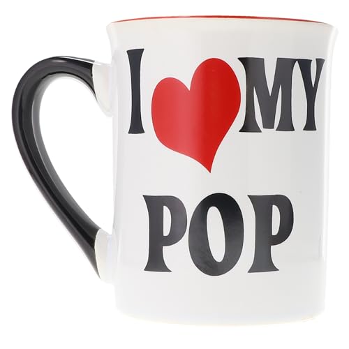 Cottage Creek Pop Mug, Pop Gifts, Ceramic 16oz. I Love My Pop Coffee Mug, Grandparents Gifts for Grandpa, Papa from Grandkids