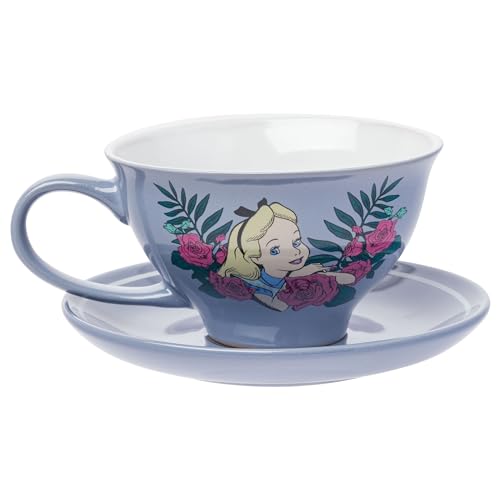 Silver Buffalo Alice in Wonderland Oh My Boxed Ceramic Teacup and Saucer, 12 Ounces