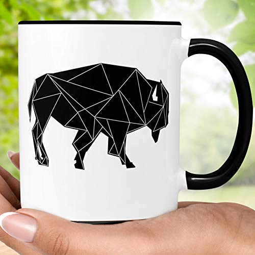 Buffalo Coffee Mug | Geometric Animal Coffee Mug | Animals Mug | Microwave and Dishwasher Safe