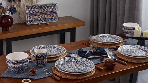 Bico Mandala Kaleidoscope Ceramic Mugs, Set of 4, for Coffee, Tea, Drinks, Microwave & Dishwasher Safe