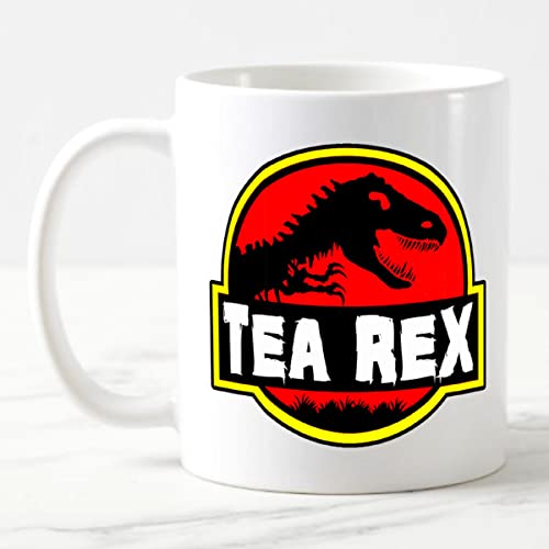 exciting Lives Tea Rex Mug-Funny Mug - Deluxe Double-Sided Coffee Tea Mug For Kids, Adult Dino Fans - Gift for School kids, Party, Return Gift