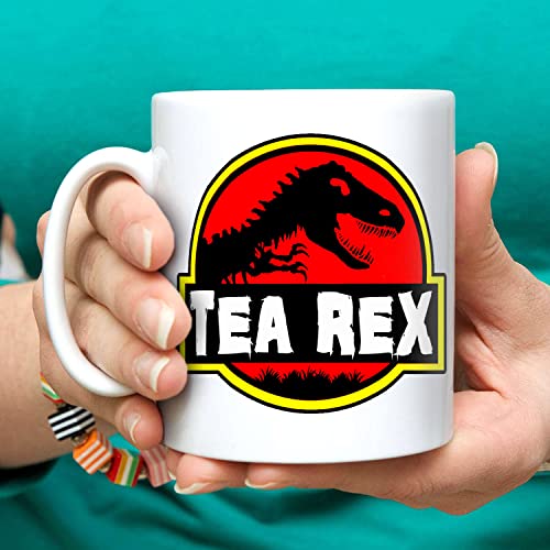 exciting Lives Tea Rex Mug-Funny Mug - Deluxe Double-Sided Coffee Tea Mug For Kids, Adult Dino Fans - Gift for School kids, Party, Return Gift