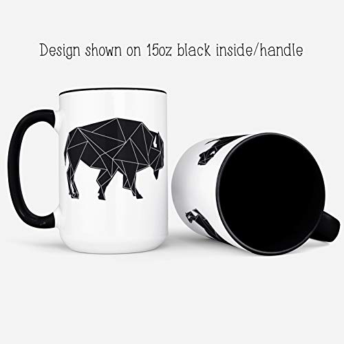 Buffalo Coffee Mug | Geometric Animal Coffee Mug | Animals Mug | Microwave and Dishwasher Safe