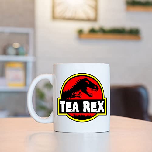 exciting Lives Tea Rex Mug-Funny Mug - Deluxe Double-Sided Coffee Tea Mug For Kids, Adult Dino Fans - Gift for School kids, Party, Return Gift