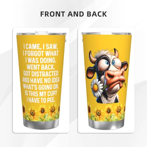 Adimidy I Came I Saw I Forgot What I Was Doing Tumbler Coffee Tumbler 20 oz Tumbler with Lid and Straw Insulated Tumbler Stainless Steel Tumbler