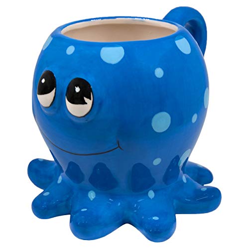 Deluxebase Crockery Critters Octopus Mug from Animal Shaped Mug for Kids and Adults. Hand-Painted Novelty Animal Coffee Mug. Aesthetic Tea Cup or Coffee Cup. Novelty Gifts and Cute Stuff for Kids