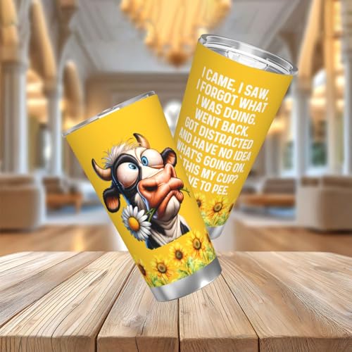 Adimidy I Came I Saw I Forgot What I Was Doing Tumbler Coffee Tumbler 20 oz Tumbler with Lid and Straw Insulated Tumbler Stainless Steel Tumbler