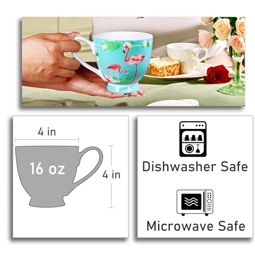 LanHong 16 oz Novelty Mugs Bone Porcelain Coffee Tea Cup Cute Coffee Mug Gift for Friend Colleague Dad Mom