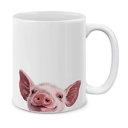 MUGBREW Cute Animal Baby Pig Ceramic Coffee Mug Tea Cup, 11 OZ