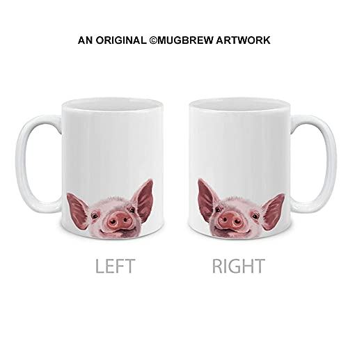 MUGBREW Cute Animal Baby Pig Ceramic Coffee Mug Tea Cup, 11 OZ