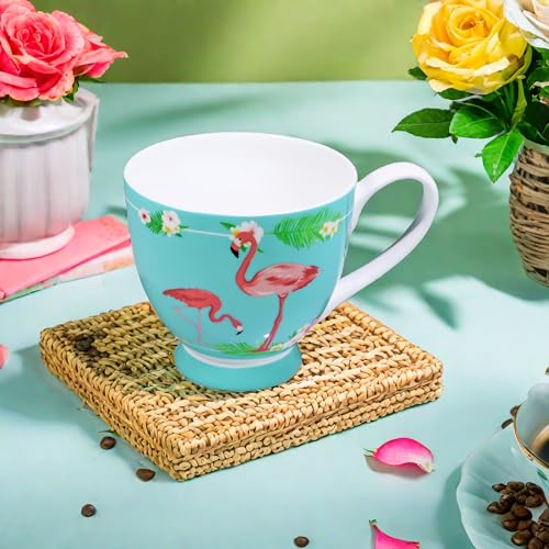 LanHong 16 oz Novelty Mugs Bone Porcelain Coffee Tea Cup Cute Coffee Mug Gift for Friend Colleague Dad Mom