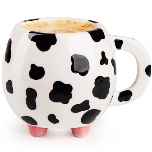 SWEETLO Cow Print Cup Cow Mug With Udders 15oz Cow Coffee Mug - Cow Mugs - 450 ml Cow Print Cups Cow Cup Cow Print Mug - Cow Print Stuff