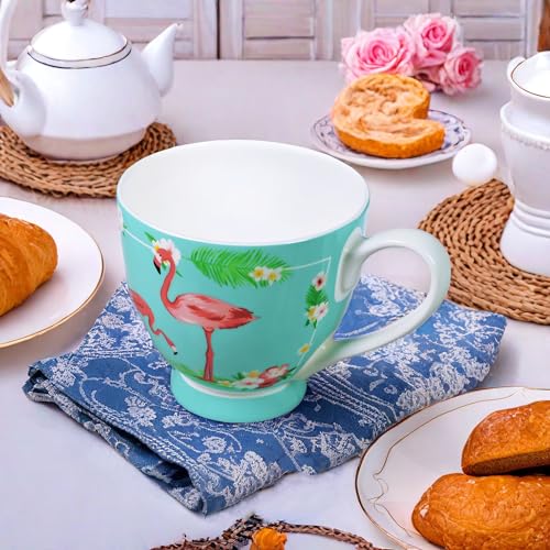 LanHong 16 oz Novelty Mugs Bone Porcelain Coffee Tea Cup Cute Coffee Mug Gift for Friend Colleague Dad Mom