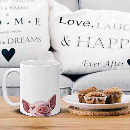 MUGBREW Cute Animal Baby Pig Ceramic Coffee Mug Tea Cup, 11 OZ