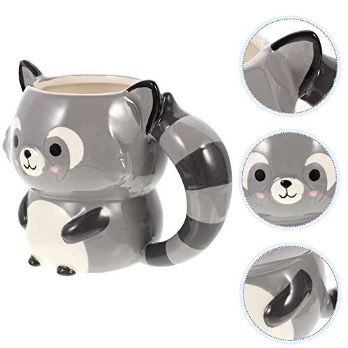 Animal Shaped Coffee Mug 3d Raccoon Mug Bear Shaped Ceramic Mug for Adults Drinking Tea Water Milk Breakfast Cereal