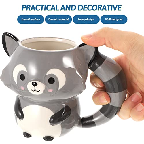 Animal Shaped Coffee Mug 3d Raccoon Mug Bear Shaped Ceramic Mug for Adults Drinking Tea Water Milk Breakfast Cereal