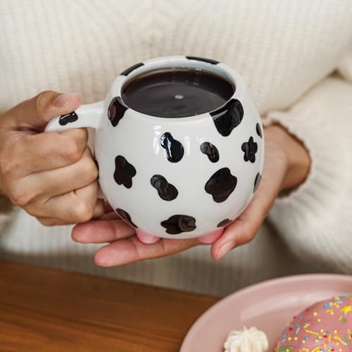 SWEETLO Cow Print Cup Cow Mug With Udders 15oz Cow Coffee Mug - Cow Mugs - 450 ml Cow Print Cups Cow Cup Cow Print Mug - Cow Print Stuff