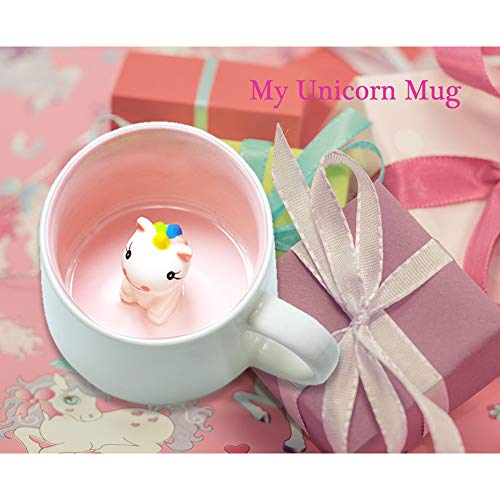 Cute Unicorn Ceramic Mug Unique Hand Painted Novelty 3D Animal cups,Personalised chocolate Tea Milk Mugs,for Weddings, Birthdays, unicorn Lovers Women Girls (Unicorn)