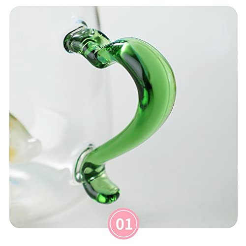 QIANSHENG 3D Coffee Mug Borosilicate Glass Cute Animal Inside Cup Cartoon Figurine Teacup Christmas Birthday Valentine's Day Gift for Boys Girls Kids Women Men, 13.5oz