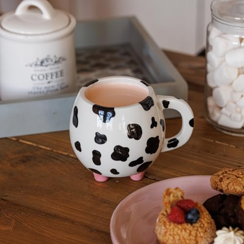 SWEETLO Cow Print Cup Cow Mug With Udders 15oz Cow Coffee Mug - Cow Mugs - 450 ml Cow Print Cups Cow Cup Cow Print Mug - Cow Print Stuff