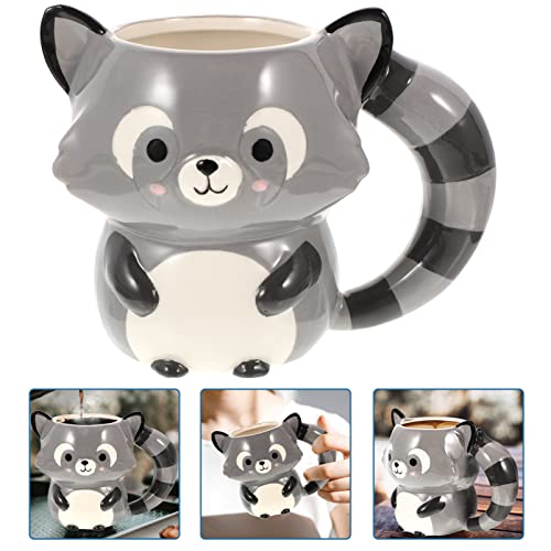 Animal Shaped Coffee Mug 3d Raccoon Mug Bear Shaped Ceramic Mug for Adults Drinking Tea Water Milk Breakfast Cereal