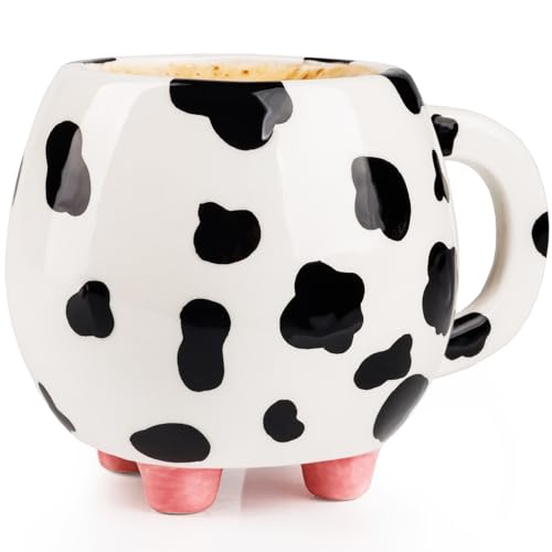 SWEETLO Cow Print Cup Cow Mug With Udders 15oz Cow Coffee Mug - Cow Mugs - 450 ml Cow Print Cups Cow Cup Cow Print Mug - Cow Print Stuff