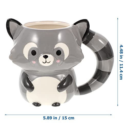 SHERCHPRY Christmas Christmas Stocking Stuffers Raccoon Mug Ceramic Cup 3d Cute Mugs Teacup Animal Mug Birthday Holiday for Coffee Tea Lovers Tea Mug Stocking Stuffers Stocking Stuffers