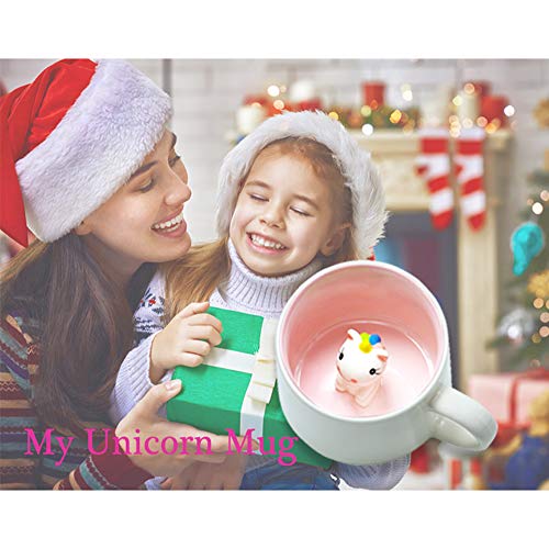 Cute Unicorn Ceramic Mug Unique Hand Painted Novelty 3D Animal cups,Personalised chocolate Tea Milk Mugs,for Weddings, Birthdays, unicorn Lovers Women Girls (Unicorn)