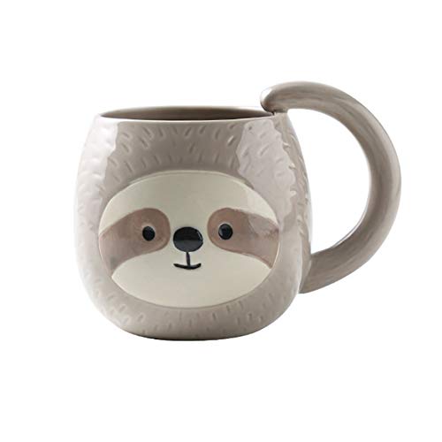 Yalucky Novelty Sloth Coffee Mug, Cute Travel Tea Mug, Animal Cup, Cartoon 3D Ceramic Drinkware for Sloth Lovers, Funny Sloth Gifts For Women and Men,Birthday Christmas Gifts, 11oz /330ml
