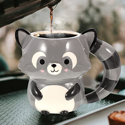 SHERCHPRY Christmas Christmas Stocking Stuffers Raccoon Mug Ceramic Cup 3d Cute Mugs Teacup Animal Mug Birthday Holiday for Coffee Tea Lovers Tea Mug Stocking Stuffers Stocking Stuffers
