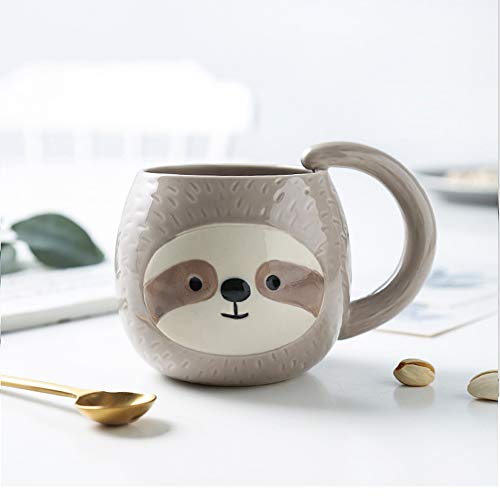 Yalucky Novelty Sloth Coffee Mug, Cute Travel Tea Mug, Animal Cup, Cartoon 3D Ceramic Drinkware for Sloth Lovers, Funny Sloth Gifts For Women and Men,Birthday Christmas Gifts, 11oz /330ml