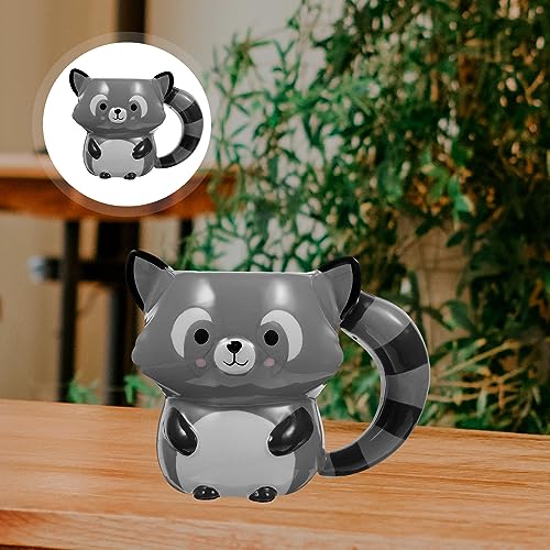 SHERCHPRY Christmas Christmas Stocking Stuffers Raccoon Mug Ceramic Cup 3d Cute Mugs Teacup Animal Mug Birthday Holiday for Coffee Tea Lovers Tea Mug Stocking Stuffers Stocking Stuffers
