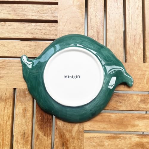 Minigift Ceramic Tea Cup and Saucer Set ，6OZ 3D Hand-Painted Flower and Lotus Leaf Coffee Mug，Gift for Women- Purple Tulip