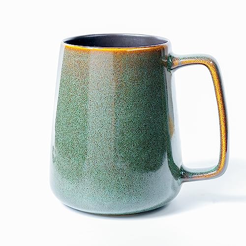 24 oz Ceramic Coffee Mug Large Milk Coffee Mug Tea Cup for Cocoa Cappuccino Latte Cereal Dishwasher Safe Microwave Safe (Green)