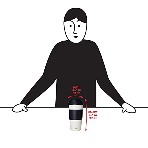 Copco 5237160 Reusable, Insulated Double Wall Travel Mugs 16-ounce White/Black , 2 Count ( Pack of 1)