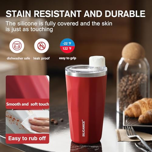 SILICANICE White 20 oz Tumblers With Straw And Lid,Dishwasher Safe Travel Coffee Mug,Stainless Steel Vacuum Insulated Iced Hot Cup,beach No Spill Proof Women Water Bottle Drink For Adults Thermos