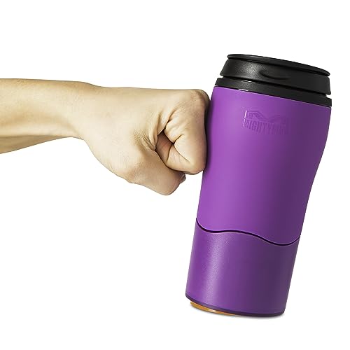 Mighty Mug Plastic Travel Mug, No Spill Double Wall Tumbler, Cold/Hot, Cup-Holder Friendly, Dishwasher Safe, (Purple, 12oz)