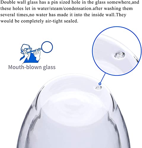 2-Pack 15 Oz Double Walled Glass Coffee Mugs with Handle,Large Insulated Layer Coffee Cups,Clear Borosilicate Mugs,Perfect for Cappuccino,Tea,Latte,Espresso,Hot Beverage,Wine,Microwave Safe