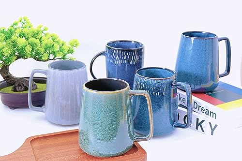 24 oz Ceramic Coffee Mug Large Milk Coffee Mug Tea Cup for Cocoa Cappuccino Latte Cereal Dishwasher Safe Microwave Safe (Green)